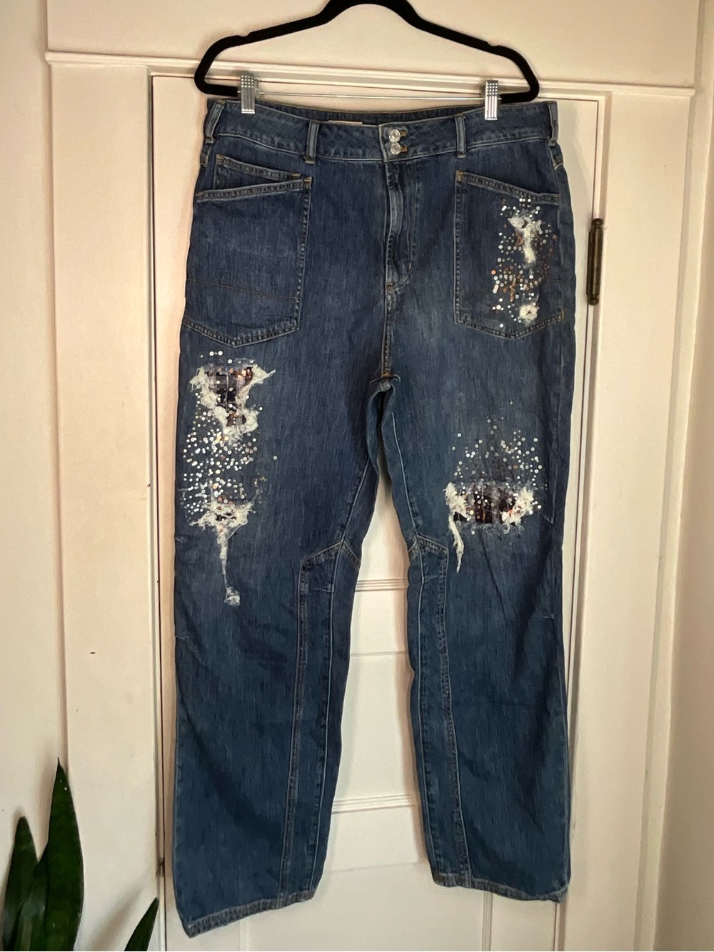 Anthropologie Pilcro The Wanderer Embellished Boyfriend Jeans 33T